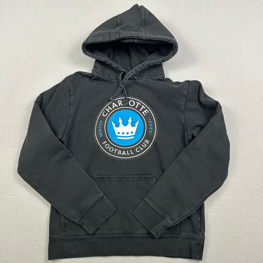 Charlotte FC Hoodie Men Small Black Fanatics MLS Soccer Pullover Sweatshirt S